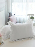 1pc Cute Ruffle Edge Pillowcase For Bedding