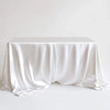 1pc White Satin Tablecloth, Wrinkle & Stain Resistant, Washable - Suitable For Home, Wedding, Party, Cafe, Picnic, Rectangular Shape, Multiple Sizes Available